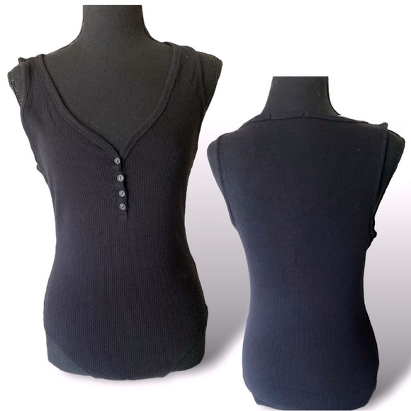 Hyped Unicorn Ribbed Bodysuit 4 Button Front Closure Black Size Women La…Gothic - Picture 3 of 7